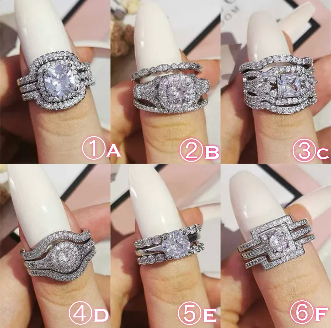 Dazzle Bling Diamond Rings - Zirconium